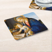 Sandro Botticelli, Maagd en Kind Kartonnen Onderzetters (Schuin)