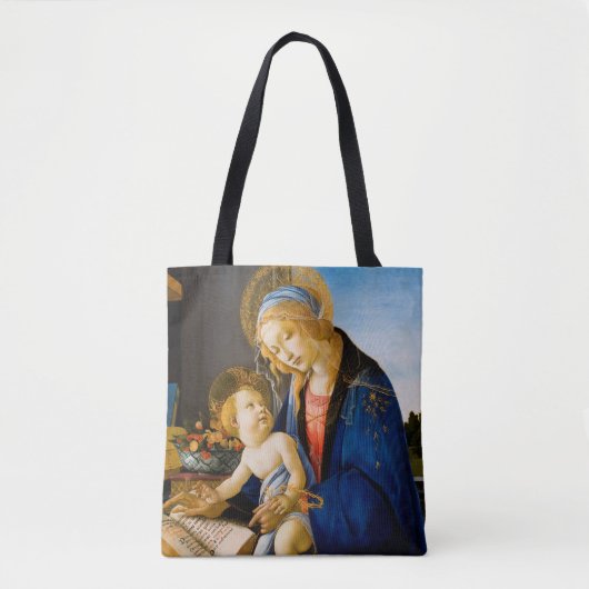 Sandro Botticelli, Maagd en Kind Tote Bag (Voorkant)