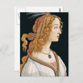 Sandro Botticelli - Portret van een jonge vrouw Briefkaart (Voorkant / Achterkant)
