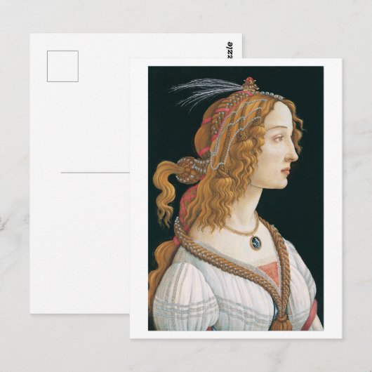Sandro Botticelli, Portret van een vrouw (1480) Briefkaart (Voorkant / Achterkant)