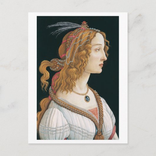 Sandro Botticelli, Portret van een vrouw (1480) Briefkaart (Voorkant)