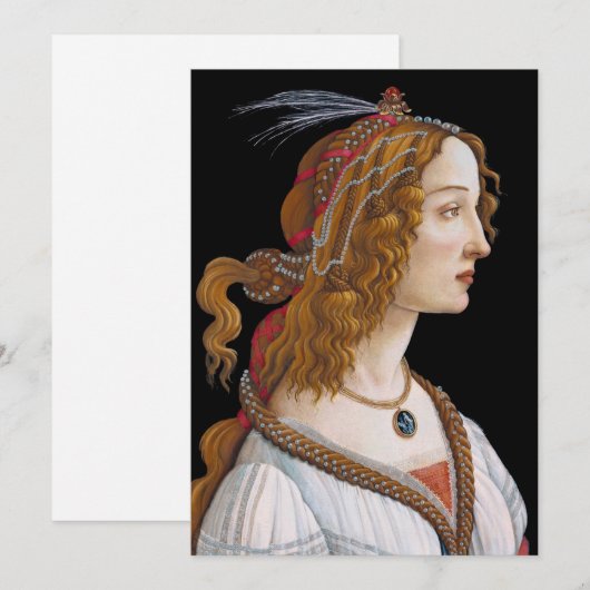 Sandro Botticelli - Portret van Simonetta Kaart (Voorkant / Achterkant)