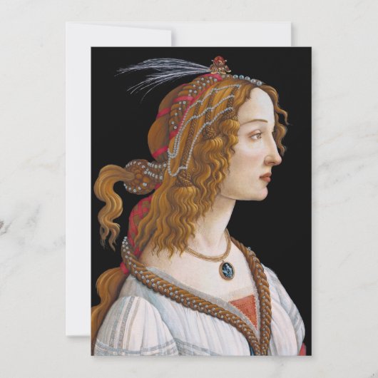 Sandro Botticelli - Portret van Simonetta Vespucci Bedankkaart (Voorkant)