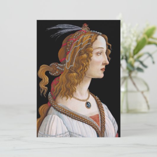 Sandro Botticelli - Portret van Simonetta Vespucci Bedankkaart (Staand voorkant)