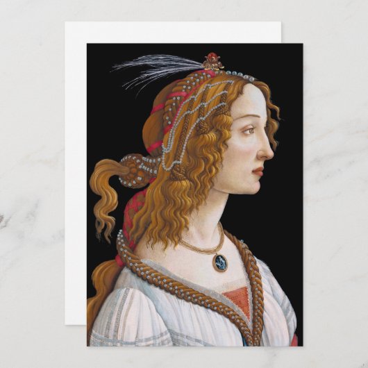 Sandro Botticelli - Portret van Simonetta Vespucci Bedankkaart (Voorkant / Achterkant)