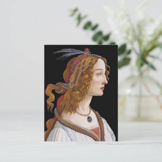 Sandro Botticelli - Portret van Simonetta Vespucci Briefkaart (Staand voorkant)