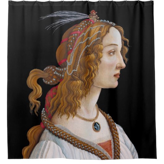 Sandro Botticelli - Portret van Simonetta Vespucci Douchegordijn (Voorkant)
