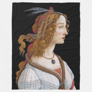 Sandro Botticelli - Portret van Simonetta Vespucci Fleece Deken