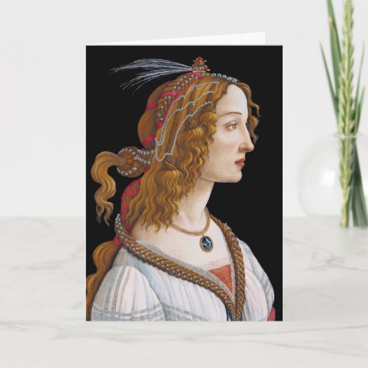 Sandro Botticelli - Portret van Simonetta Vespucci Kaart (Voorkant)