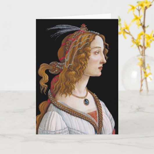 Sandro Botticelli - Portret van Simonetta Vespucci Kaart (Gele Bloem)