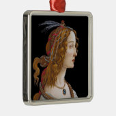 Sandro Botticelli - Portret van Simonetta Vespucci Metalen Ornament (Rechts)