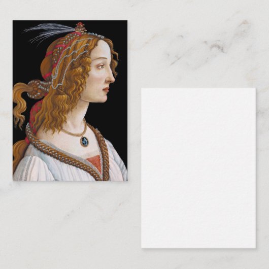Sandro Botticelli - Portret van Simonetta Vespucci Notitiekaartje (Voorkant / Achterkant)