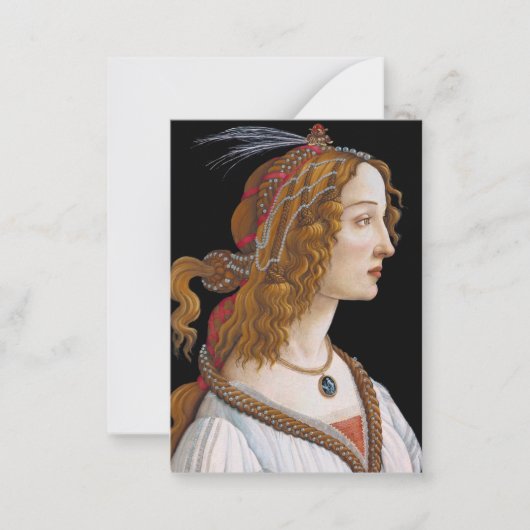 Sandro Botticelli - Portret van Simonetta Vespucci Notitiekaartje (Voorkant)