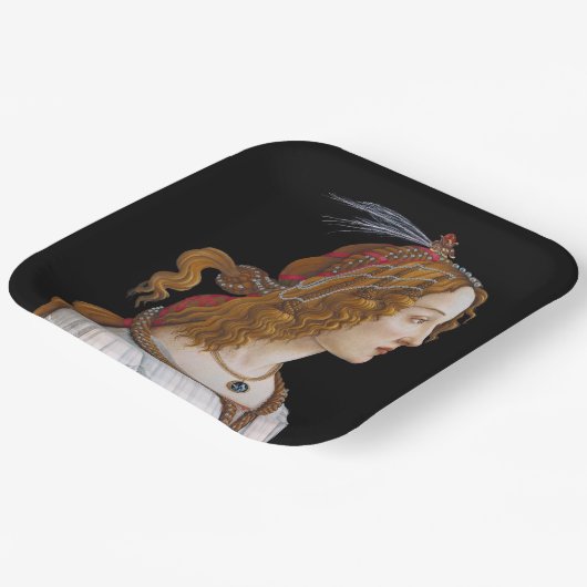 Sandro Botticelli - Portret van Simonetta Vespucci Papieren Bordje (Gebogen)