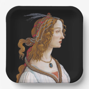 Sandro Botticelli - Portret van Simonetta Vespucci Papieren Bordje