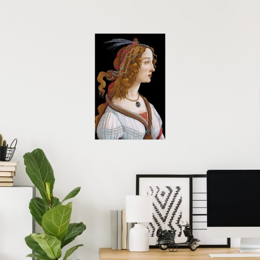 Sandro Botticelli - Portret van Simonetta Vespucci Poster (Thuiskantoor)