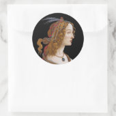Sandro Botticelli - Portret van Simonetta Vespucci Ronde Sticker (Tas)