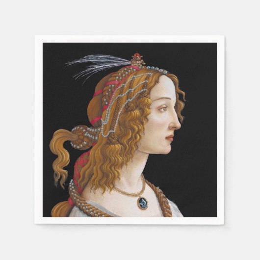 Sandro Botticelli - Portret van Simonetta Vespucci Servet (Voorkant)