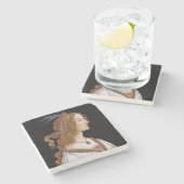 Sandro Botticelli - Portret van Simonetta Vespucci Stenen Onderzetter (Zijkant)