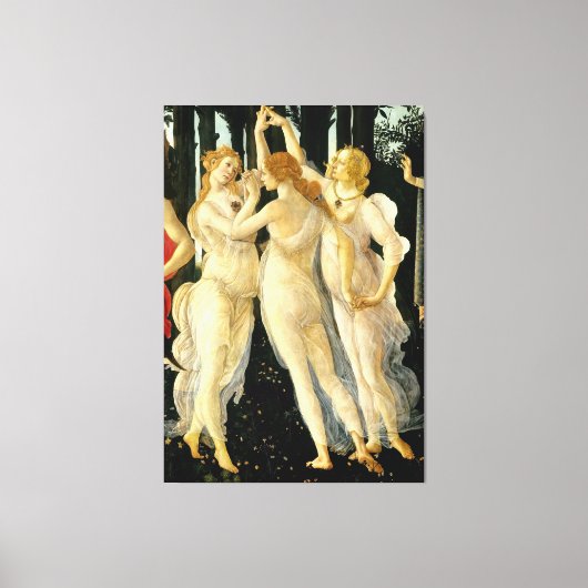 Sandro Botticelli "Primavera - Drie Gratiën"  Canvas Afdruk (Voorkant)