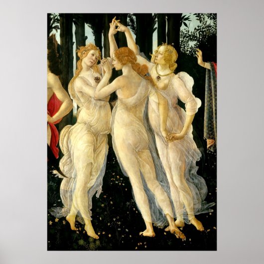 Sandro Botticelli "Primavera - Drie Gratiën"  Poster (Voorkant)