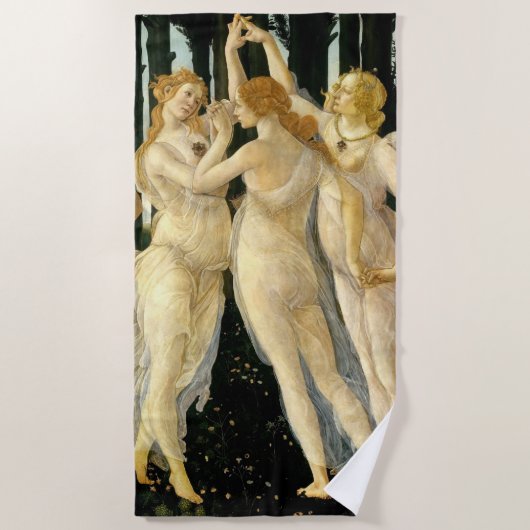 Sandro Botticelli "Primavera - Drie Gratiën" Strandlaken (Voorkant)