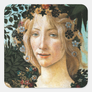 Sandro Botticelli "Primavera - Flora" Square Stick Vierkante Sticker