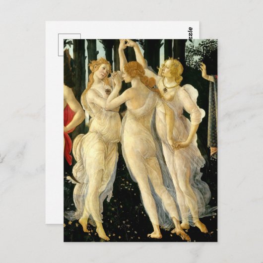 Sandro Botticelli "Primavera - Three Graces" Briefkaart (Voorkant / Achterkant)