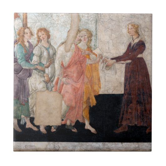 Sandro Botticelli - Venus en de drie races Tegeltje (Voorkant)