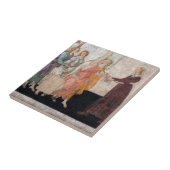 Sandro Botticelli - Venus en de drie races Tegeltje (Zijkant)