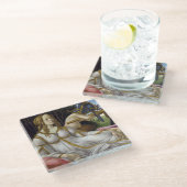 Sandro Botticelli - Venus en Mars, linkerkant Glazen Onderzetter (Schuin)