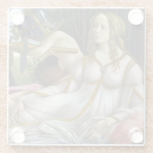 Sandro Botticelli - Venus en Mars, linkerkant Glazen Onderzetter (Achterkant)