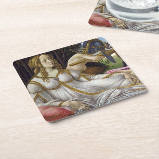 Sandro Botticelli - Venus en Mars, linkerkant Kartonnen Onderzetters (Schuin)