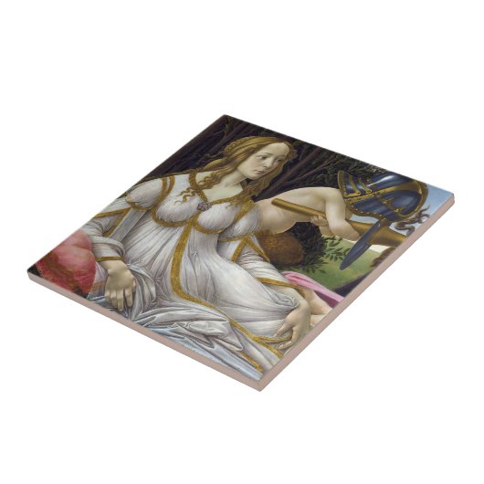 Sandro Botticelli - Venus en Mars, linkerkant Tegeltje (Zijkant)