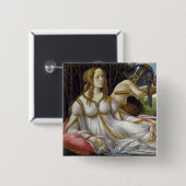 Sandro Botticelli - Venus en Mars, linkerkant Vierkante Button 5,1 Cm (Voorkant /achterkant)