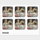 Sandro Botticelli - Venus en Mars, linkerkant Vierkante Sticker (Vel)