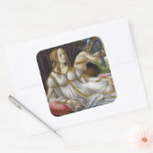 Sandro Botticelli - Venus en Mars, linkerkant Vierkante Sticker (Envelop)