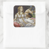 Sandro Botticelli - Venus en Mars, linkerkant Vierkante Sticker (Tas)