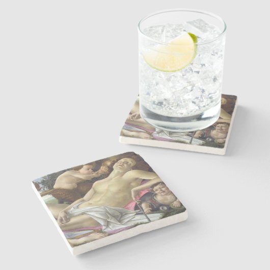 Sandro Botticelli - Venus en Mars, rechterkant Stenen Onderzetter (Zijkant)