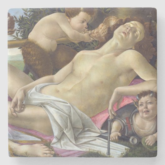 Sandro Botticelli - Venus en Mars, rechterkant Stenen Onderzetter (Voorkant)
