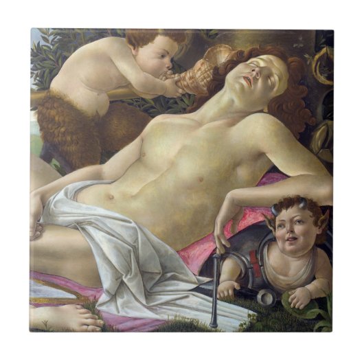 Sandro Botticelli - Venus en Mars, rechterkant Tegeltje (Voorkant)