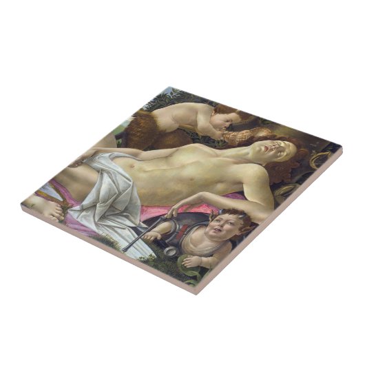 Sandro Botticelli - Venus en Mars, rechterkant Tegeltje (Zijkant)
