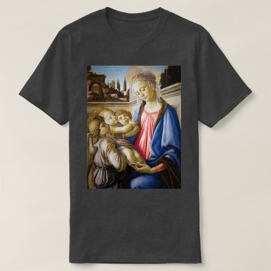 Sandro Botticelli Virgin en Child met Two Angels T-shirt (Design voorkant)