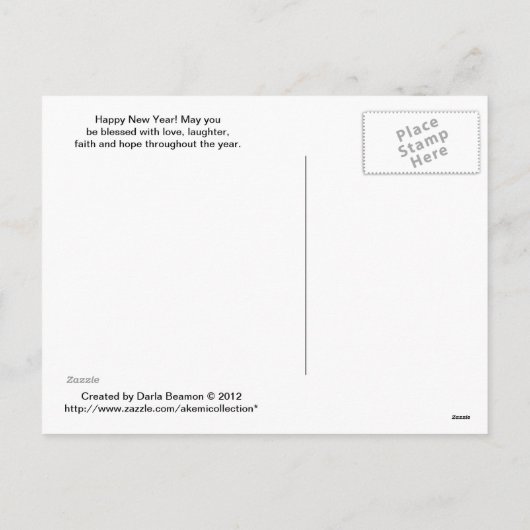 Sands of Time Nieuwjaar Briefkaart (Achterkant)