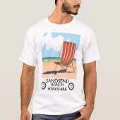 Sandsend Beach Yorkshire strandposter T-shirt (Voorkant)