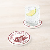 Sandsteen Onderzetter met Logo (Zijkant)