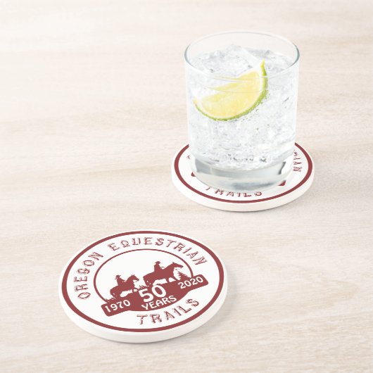 Sandsteen Onderzetter met Logo (Zijkant)