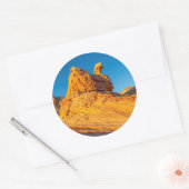 Sandsteenformaties op het witte zakje 3 ronde sticker (Envelop)