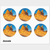 Sandsteenformaties op het witte zakje 3 ronde sticker (Vel)
