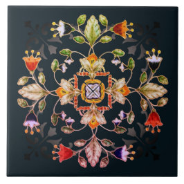 Sandstone Bar Onderzetter - Fiori Dark Tegeltje